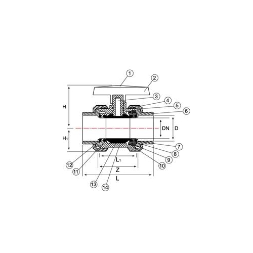 Zawór kulowy PVCU EPDM d  90 DN80
