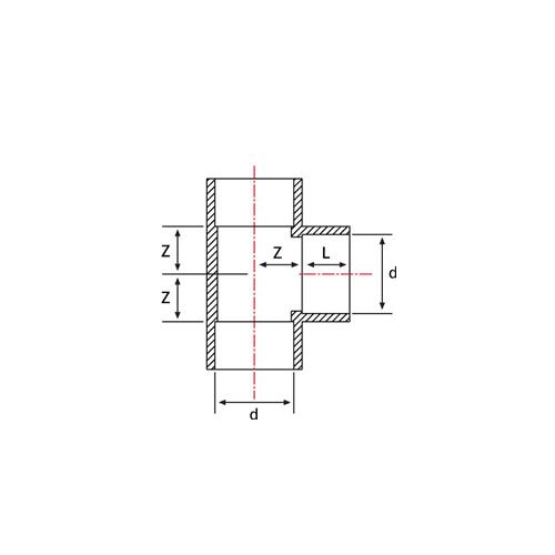 Trójnik PVC-U 90º d  20